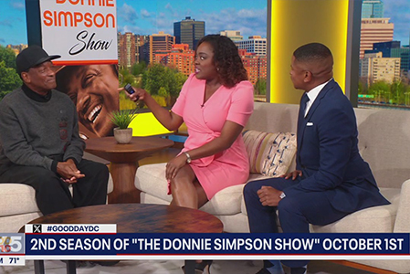 Donnie on Good Day DC promoting Season 2 of The Donnie Simpson Show podcast